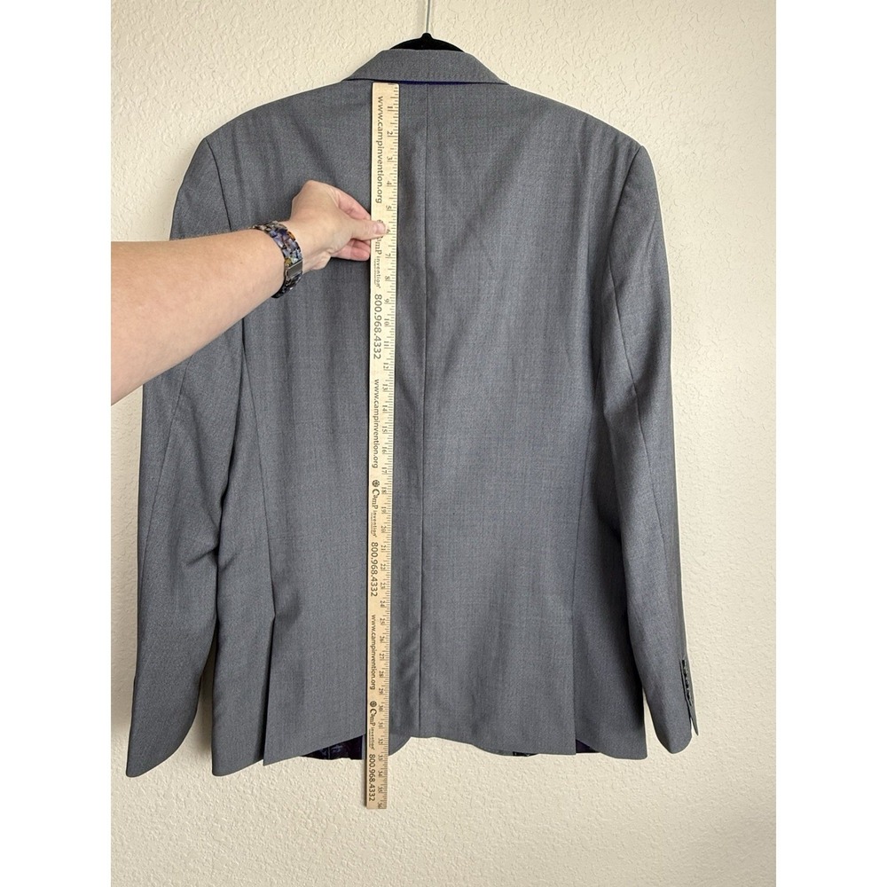 Ted Baker Endurance 42L Gray 100% Wool Surgeon Cuff Sport Coat Blazer Modern Fit - Picture 16 of 16